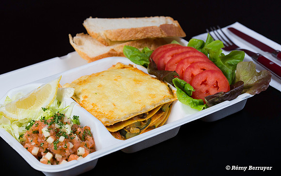 Repas sur plateau, restaurant Le Wagon